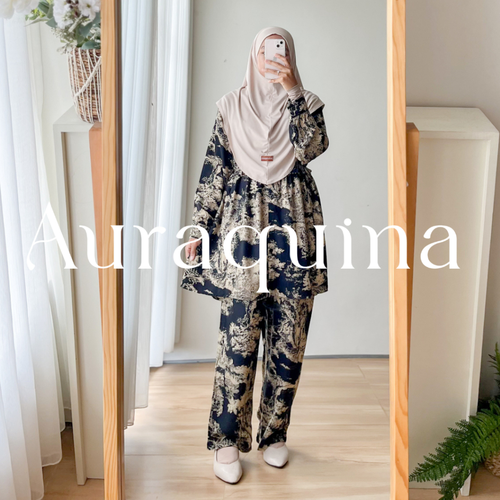 Auraquina . Yura Set . One Set Setelan Rayon Piyama