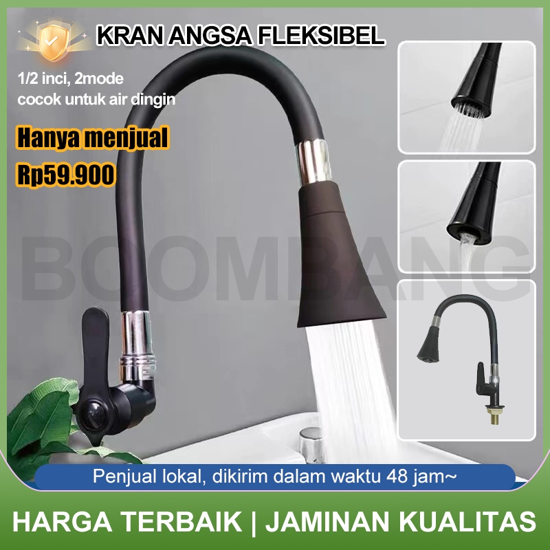 Kran Angsa Fleksibel/Kran Air Cuci Piring/Kran Cuci Piring Dinding/Kran Wastafel 2 Mode/Kran Shower