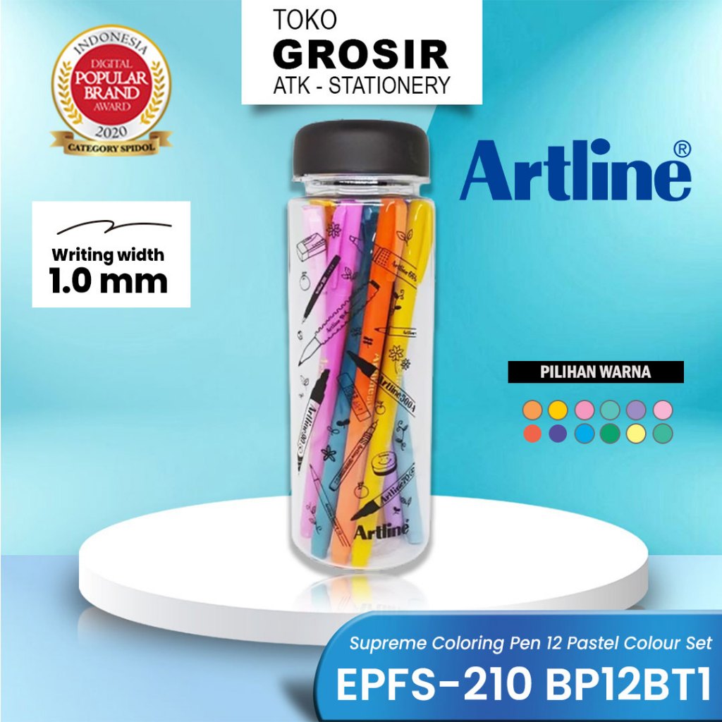 

ARTLINE Spidol Supreme Colouring Pen 12 Warna Pastel EPFS-210/BP12BT1