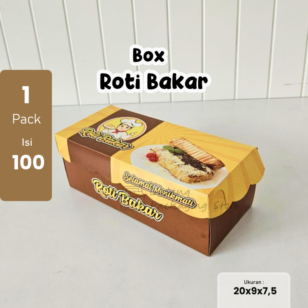 100 pcs/Dus Roti Bakar/Box Roti Bakar/ 20x9x7,5 /Ivory