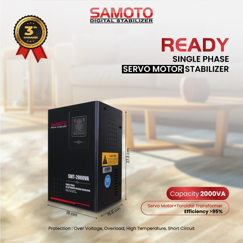 STABILIZER SAMOTO 2000VA - STAVOLT LISTRIK SAMOTO 2000VA GARANSI 1 TAHUN