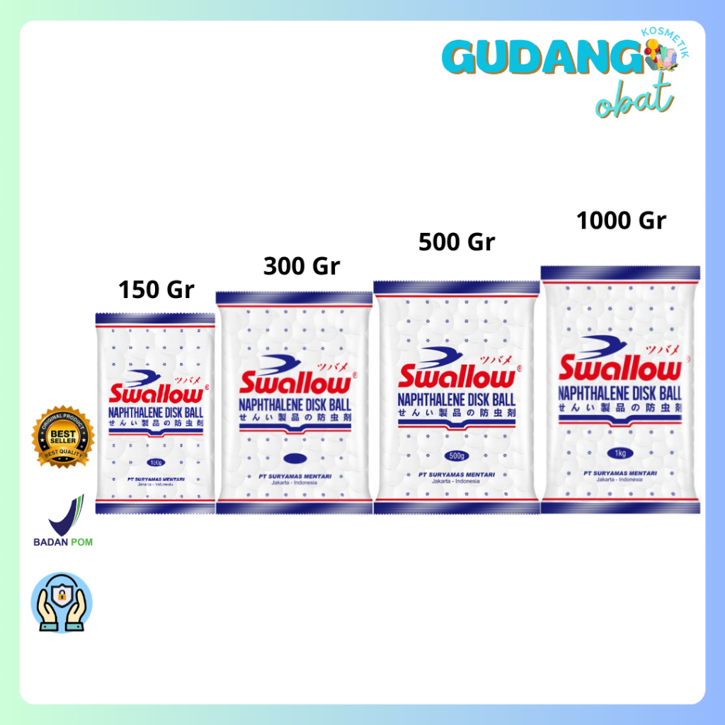 Swallow Naphthalene 150 Gr, 300 gr, 500 gr, 1000 gr - Kapur Barus - Kamper