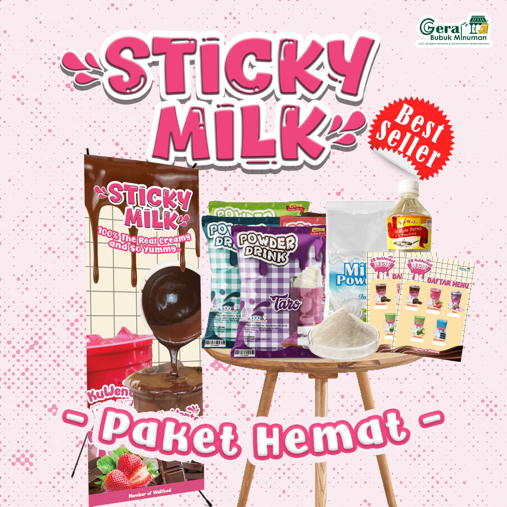 

PAKET USAHA HEMAT ES STICKY MILK DRINK - PAKET HEMAT