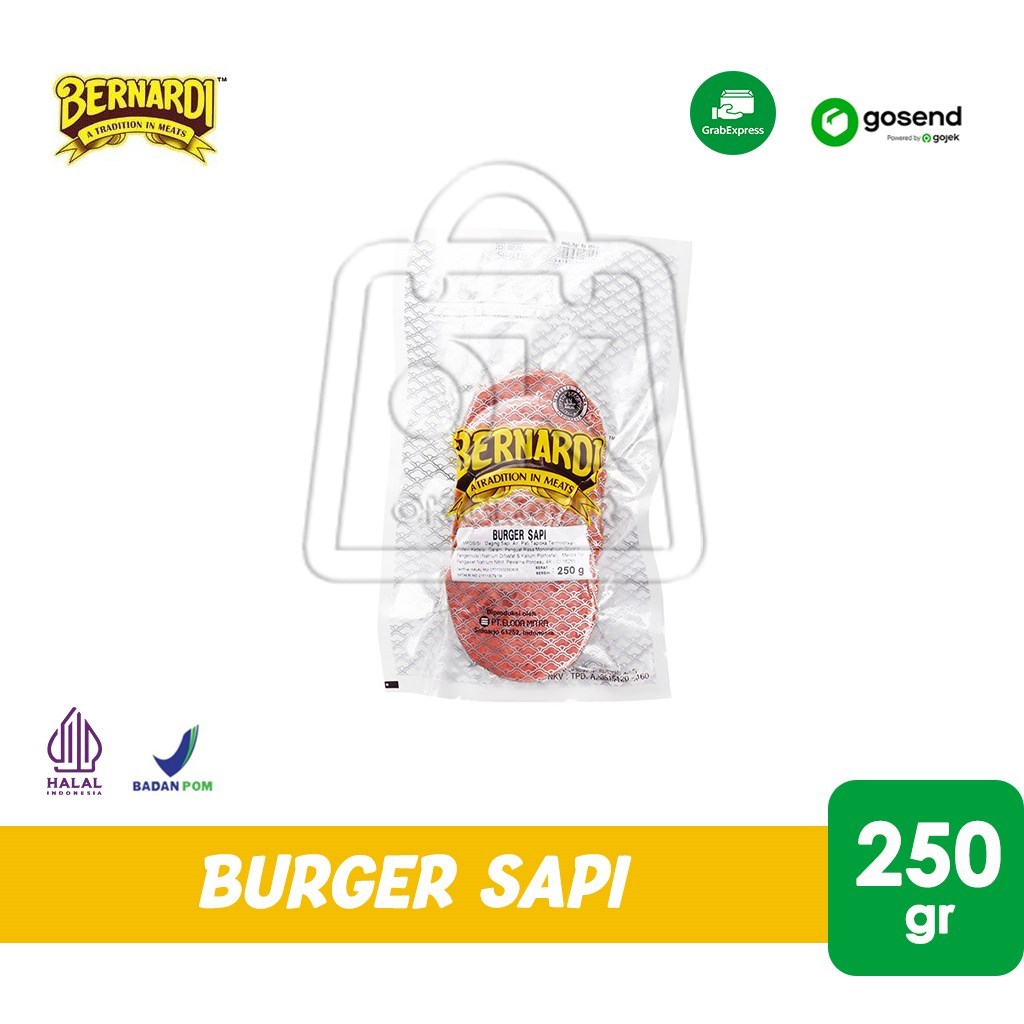 

Bernardi Burger Sapi 250gr (KHUSUS INSTANT)