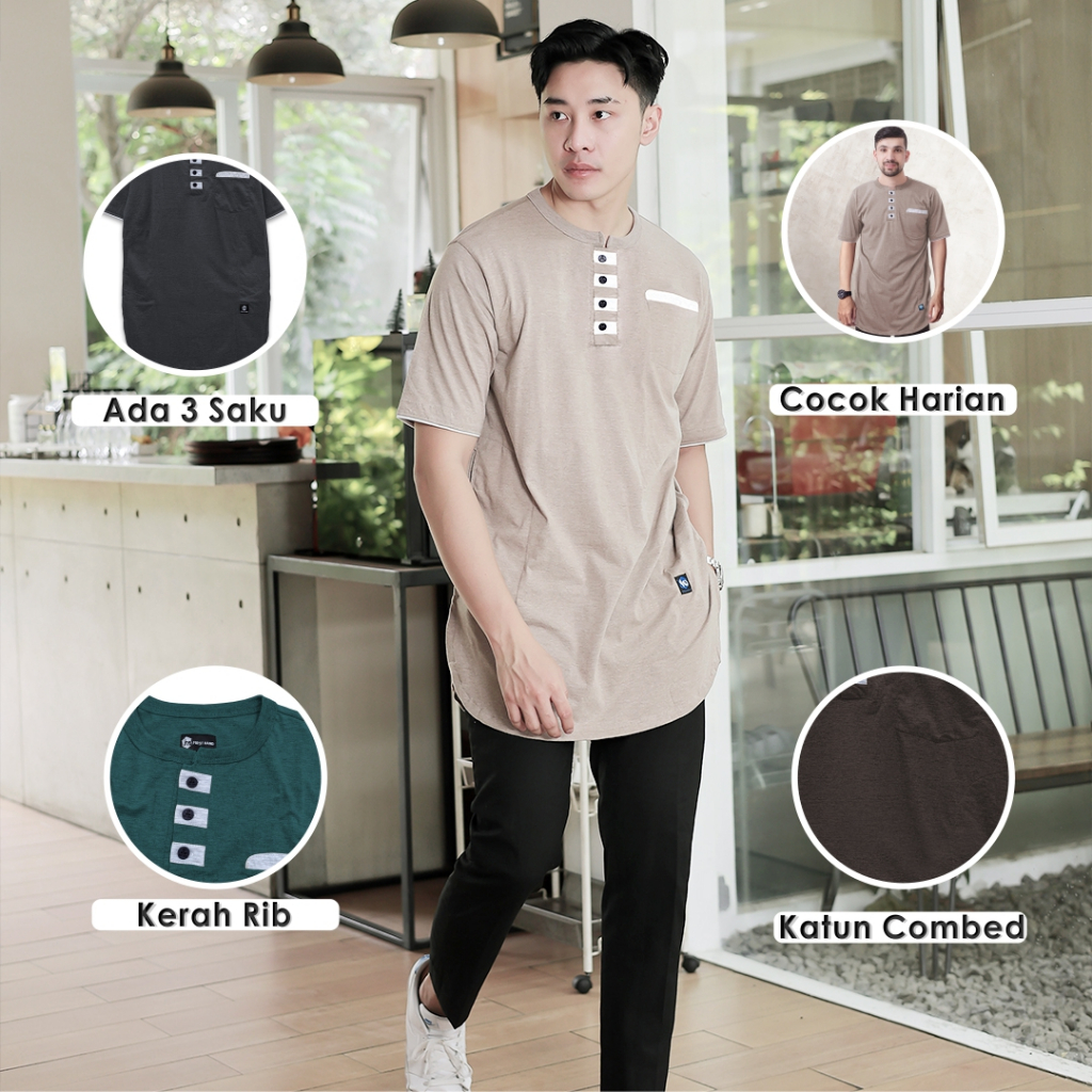 Firsthand Baju Koko Pria Kurta Lengan Pendek