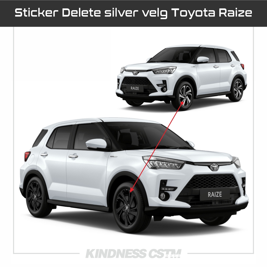 Sticker delete silver velg toyota Raize R17