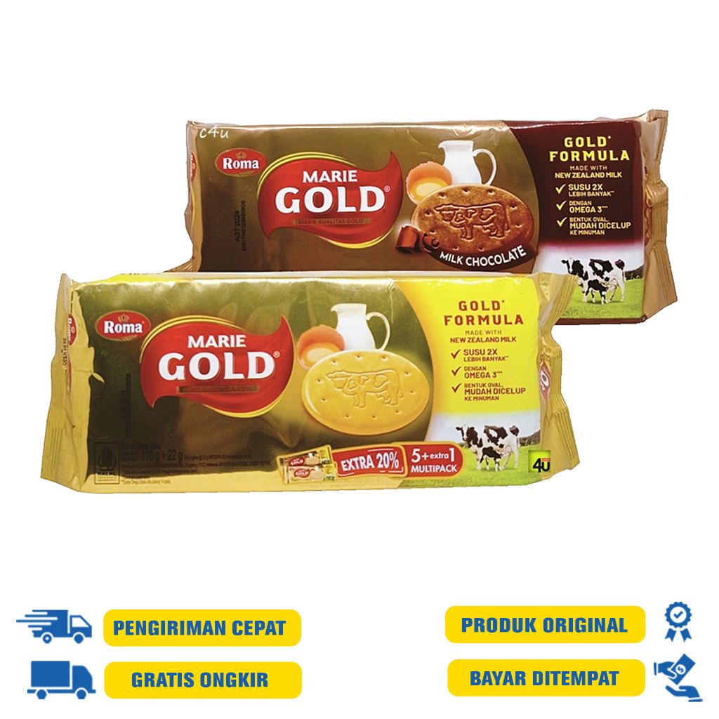 

Roma Marie Gold Biskuit Marie Susu 132 G.R | Double Choco | Original