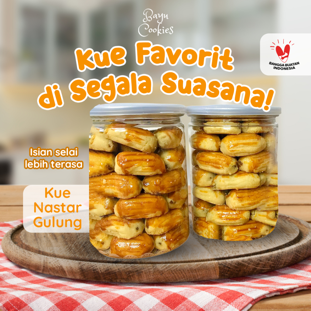 

Nastar Gulung 600ml - Kue Kering Nastar Enak Lebih Terasa Isian Selainya Cemilan Homemade by Bayu Cookie