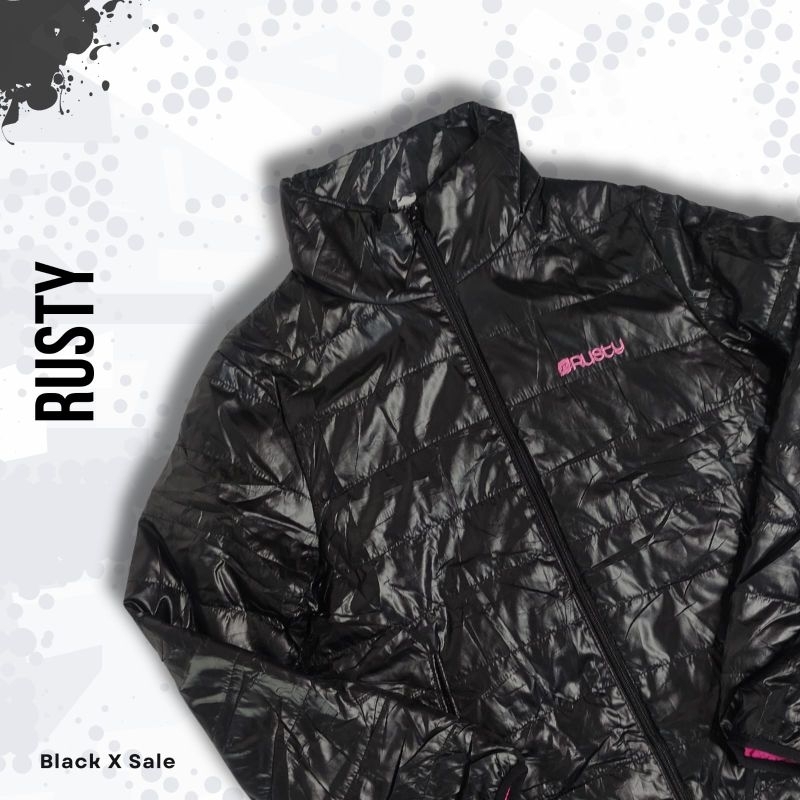 Jaket Wanita Rusty Bahan Bulang Hitam