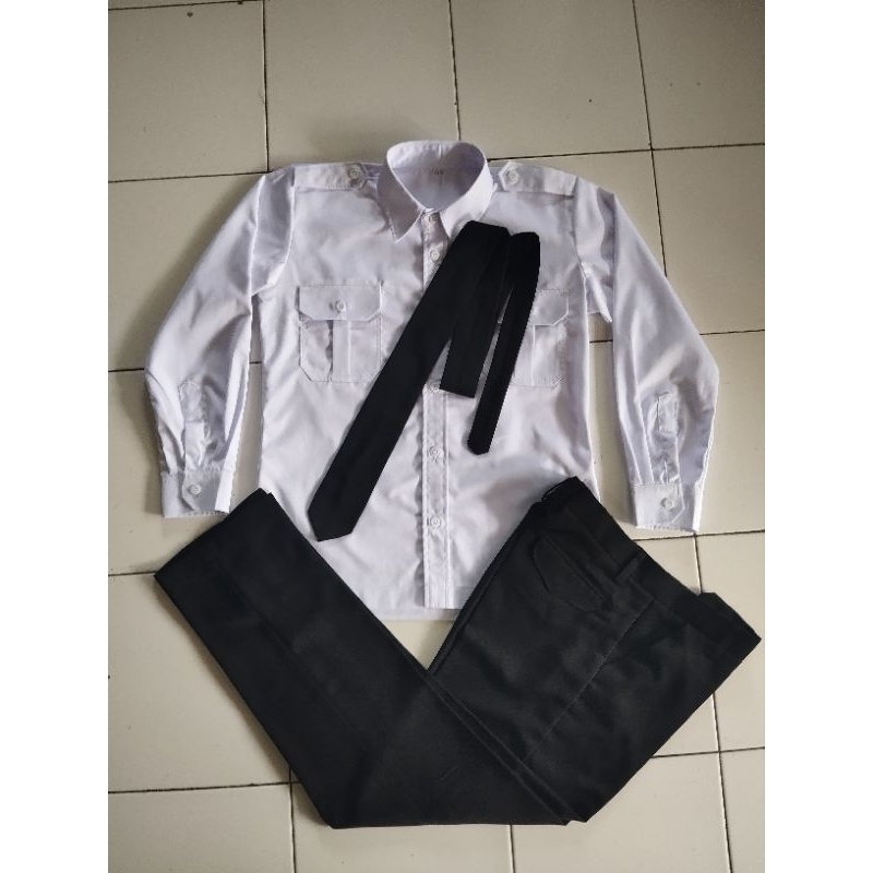 BAJU PDH ASN PUTIH_BAJU PDH PPPK PRIA WANITA BONUS DASI HITAM