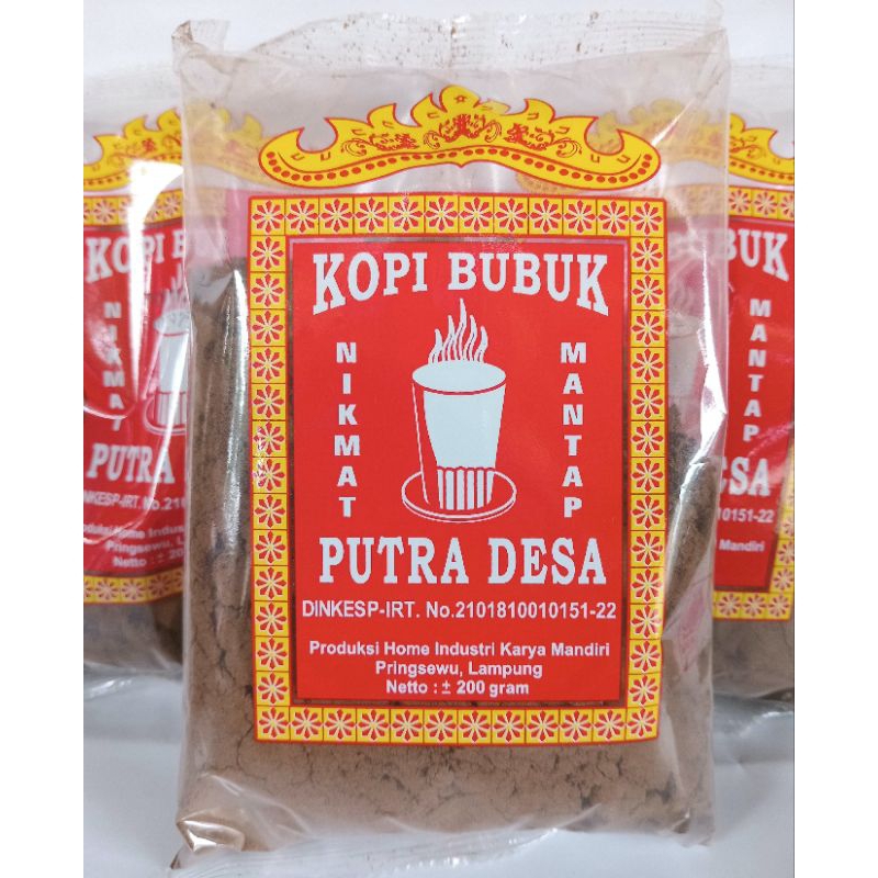 

KOPI LAMPUNG ASLI Cap PUTRA DESA 1 Kg ( 5pcs 200gr ) Kopi Bubuk. Lampung