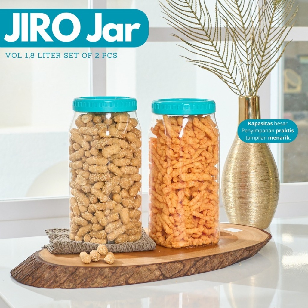 toples jiro 1,8 liter set of 2 pcs /toples plastik bening