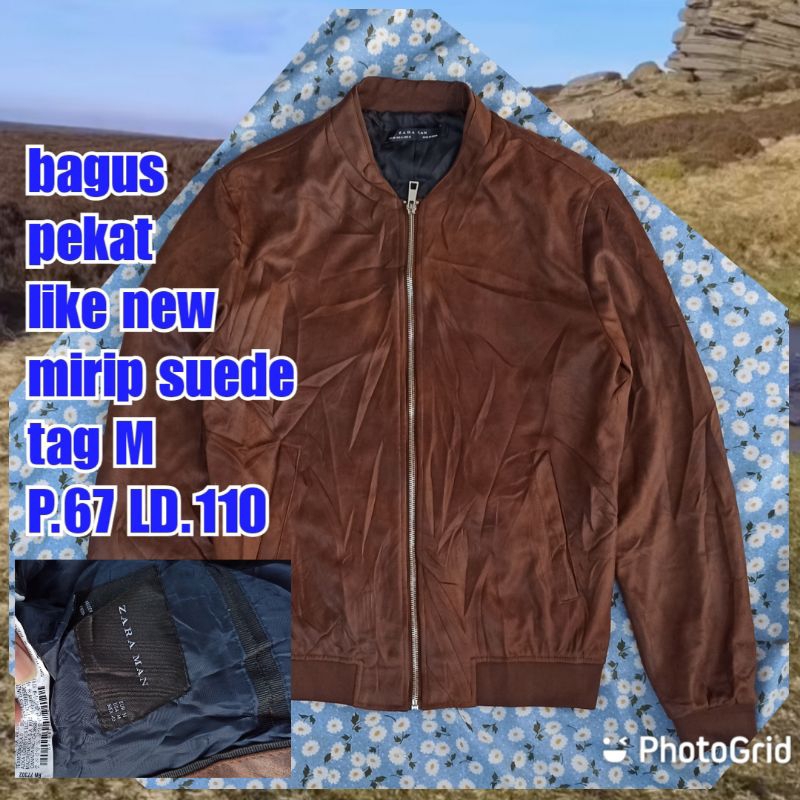 jaket work kerja casual formal bomber leather sintesis suede zara man