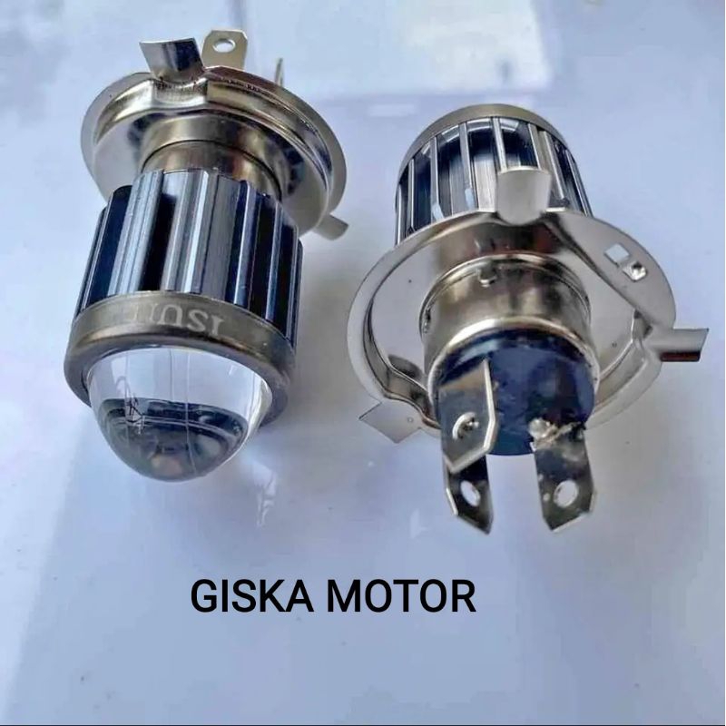 lampu led depan H4 model laser super terang ac/dc 12v untuk motor mobil