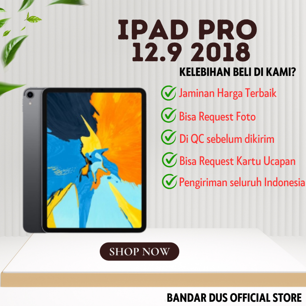 Ipad Pro 12.9 GEN 3 2018 64GB 128GB 256GB 512GB 1TB Wifi Only Second Original Fullset
