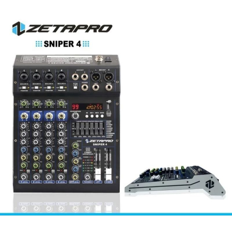 mixer audio 4 channel mixer zetapro sniper 4 original