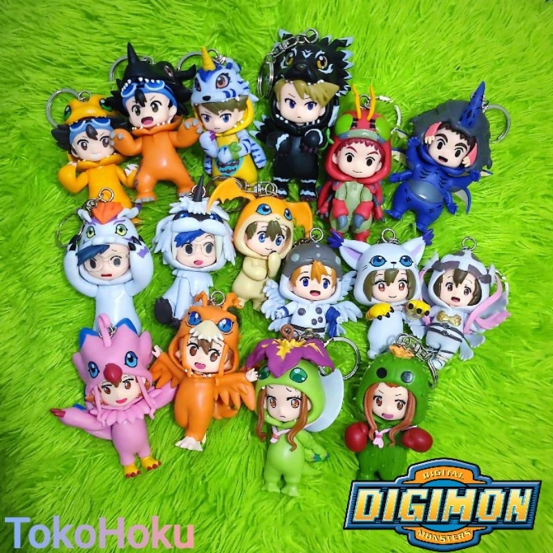 Gantungan Kunci Digimon Adventure Action Figure Mainan Koleksi Keychain