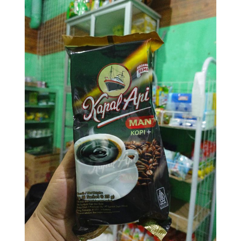 

Kopi kapal api mantap kopi + gula, pack isi 8*25g