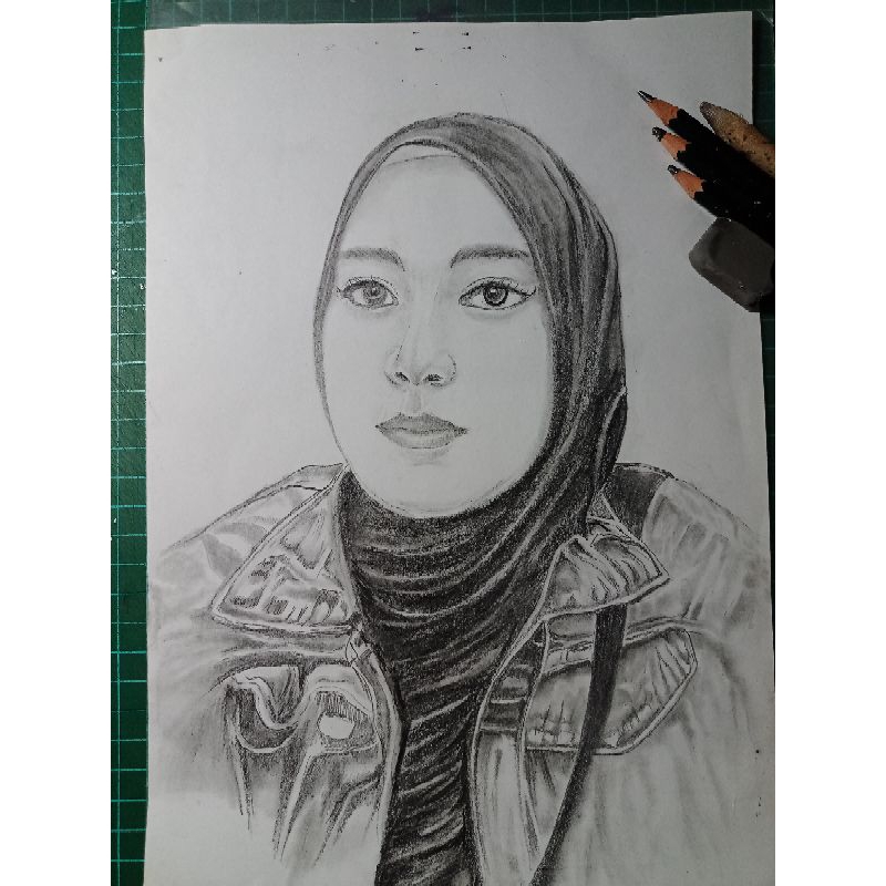 kado lukisan sketsa wajah custom