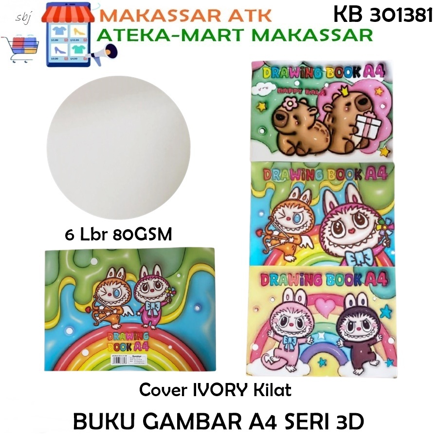 

[1 BUKU] LABUBU CAPYBARA BUKU GAMBAR A4 SERI 3D SKETCH BOOK