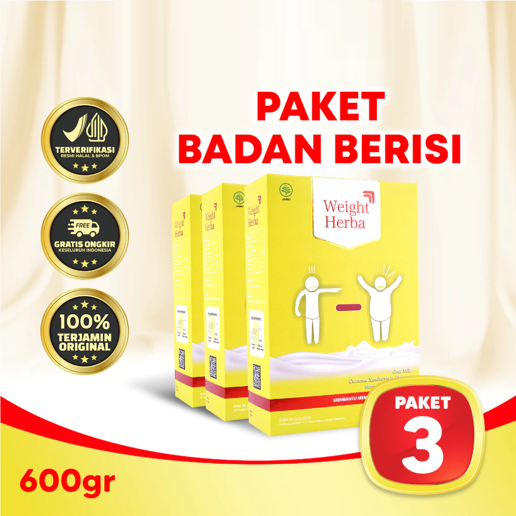 

Weight Herba - Susu Penambah Berat Badan dan Nafsu Makan Berkualitas Tinggi 3 BOX