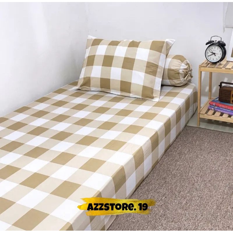 SPREI CANTIK MOTIF EMILY KHAKI  TERSEDIA UKURAN 90X200 120X200 160X200 180X200 | sprei single | spre