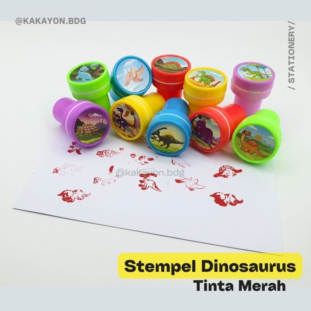 

Stempel Cap Reward Anak Gambar Dinosaurus Lucu Tinta Merah