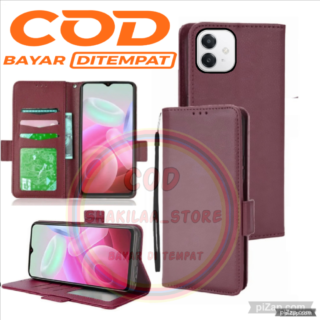 CASE HP SAMSUNG GALAXY A05 LEATHER FLIP WALLET CASE UNTUK SAMSUNG GALAXY A05