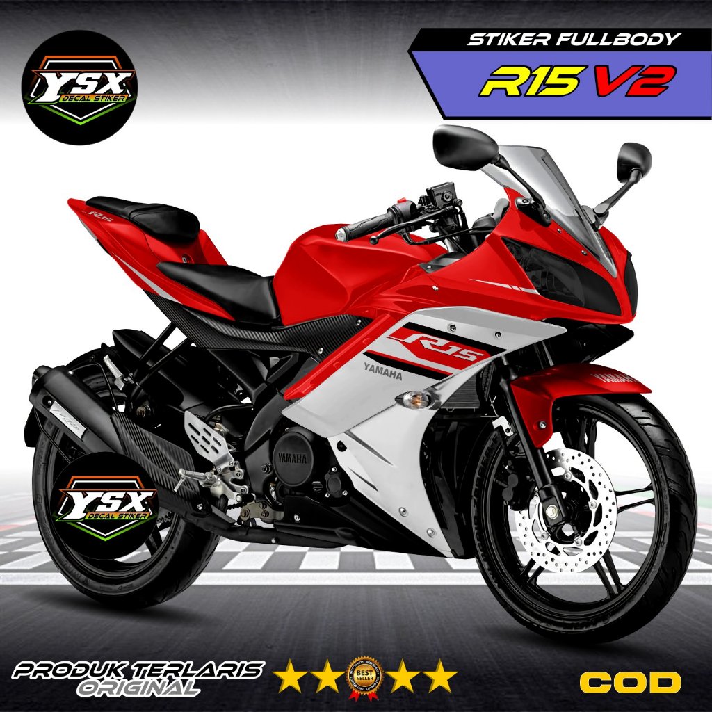 Decal R15 V2 Sticker Fullbody Desain Racing Simple