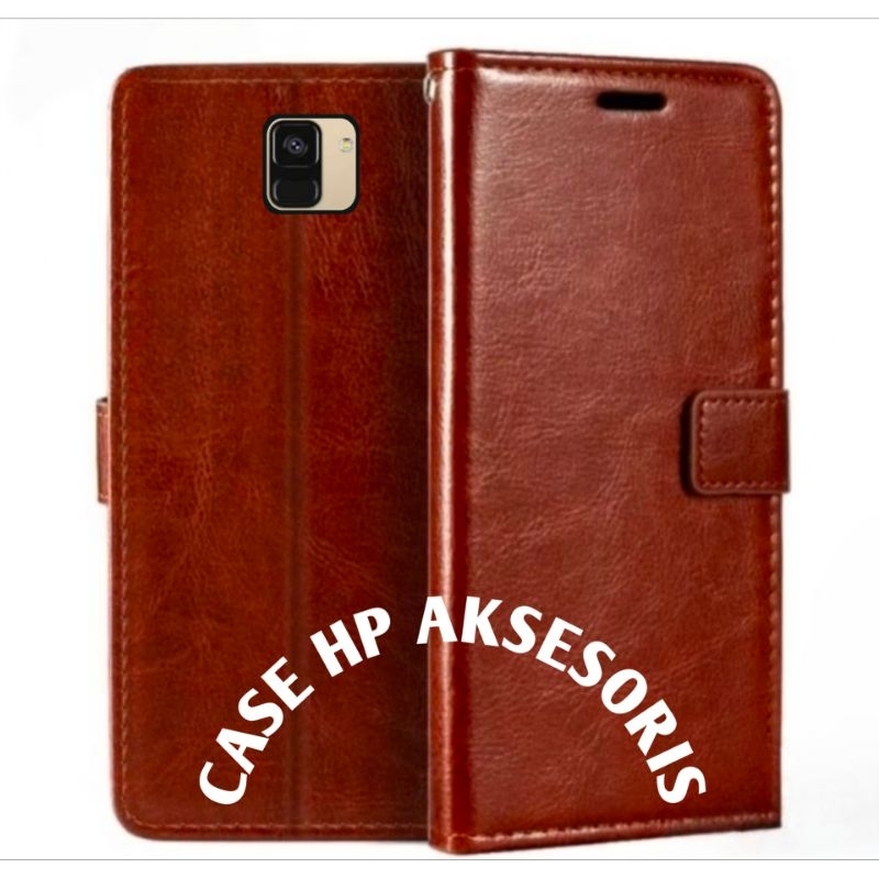 CASE SAMSUNG A8/A8+/A8 PLUS/A8 2018 FLIP COVER WALLET SARUNG HP CASING DOMPET LEATHER CASE HP/CASING