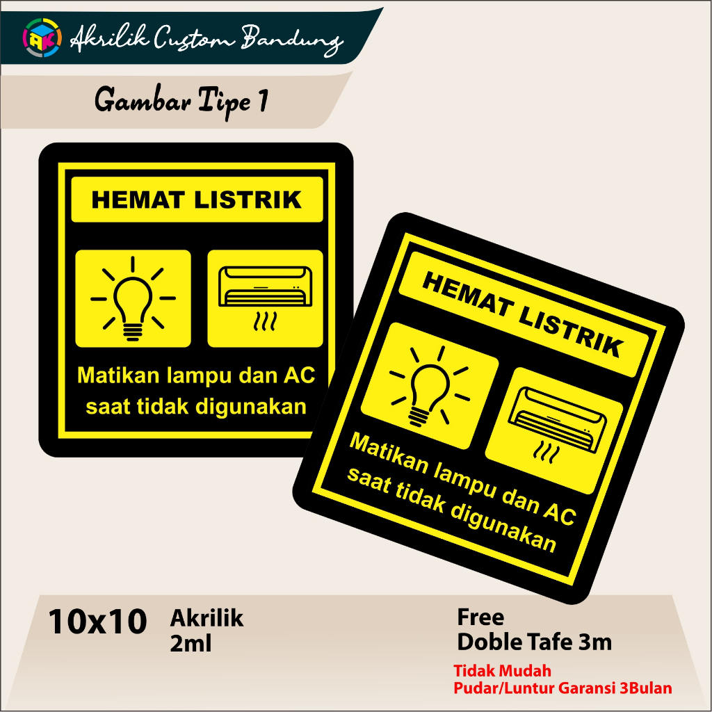 

Akrilik Hemat Listrik Acrylic Hemat Listrik Custom Akrilik Signage