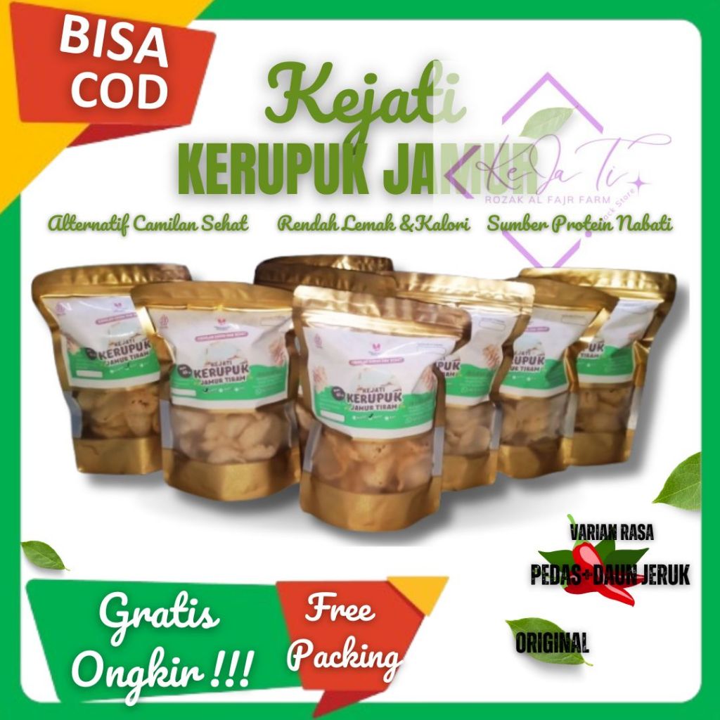 

CAMILAN SEHAT KERUPUK JAMUR TIRAM RASA ORIGINAL GURIH DAN RASA PEDAS DAUN JERUK ASLI KRIUK MAKSIMAL