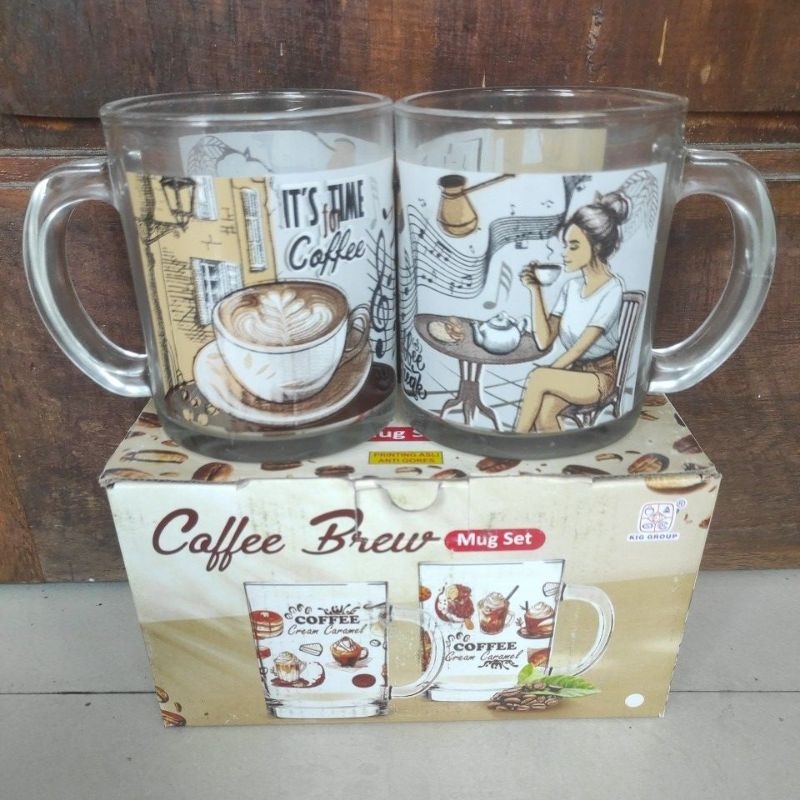 Gelas kaca kopi tebal KIG 300 ml