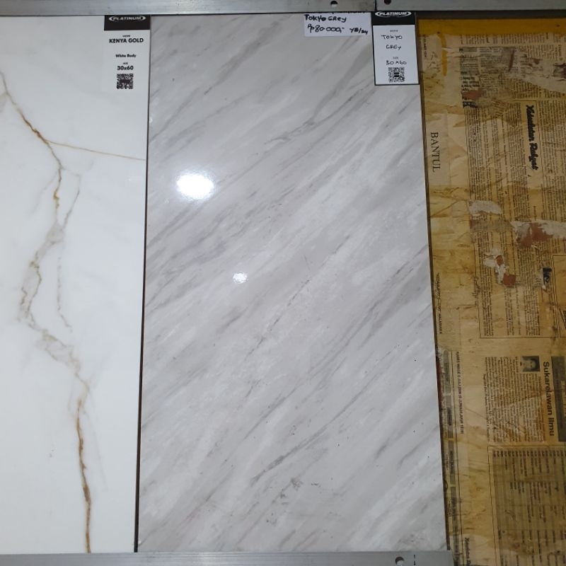 keramik dinding kamar tidur mandi dapur rumah ASIA PLATINUM 30x60 TOKYO GREY abu glossy