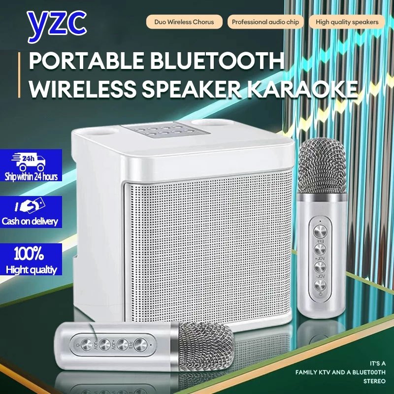 Speaker bluetooth karaoke 203 Bluetooth Speaker 2 MIC HD Sound Quality  Karaoke for Mobile Phone