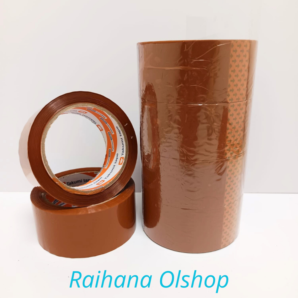 

Lakban OPP Coklat Bening 45 mm x 100 Yard / Lakban Solatip Isolasi OPP / Takumi Tape Isi 1 PCS