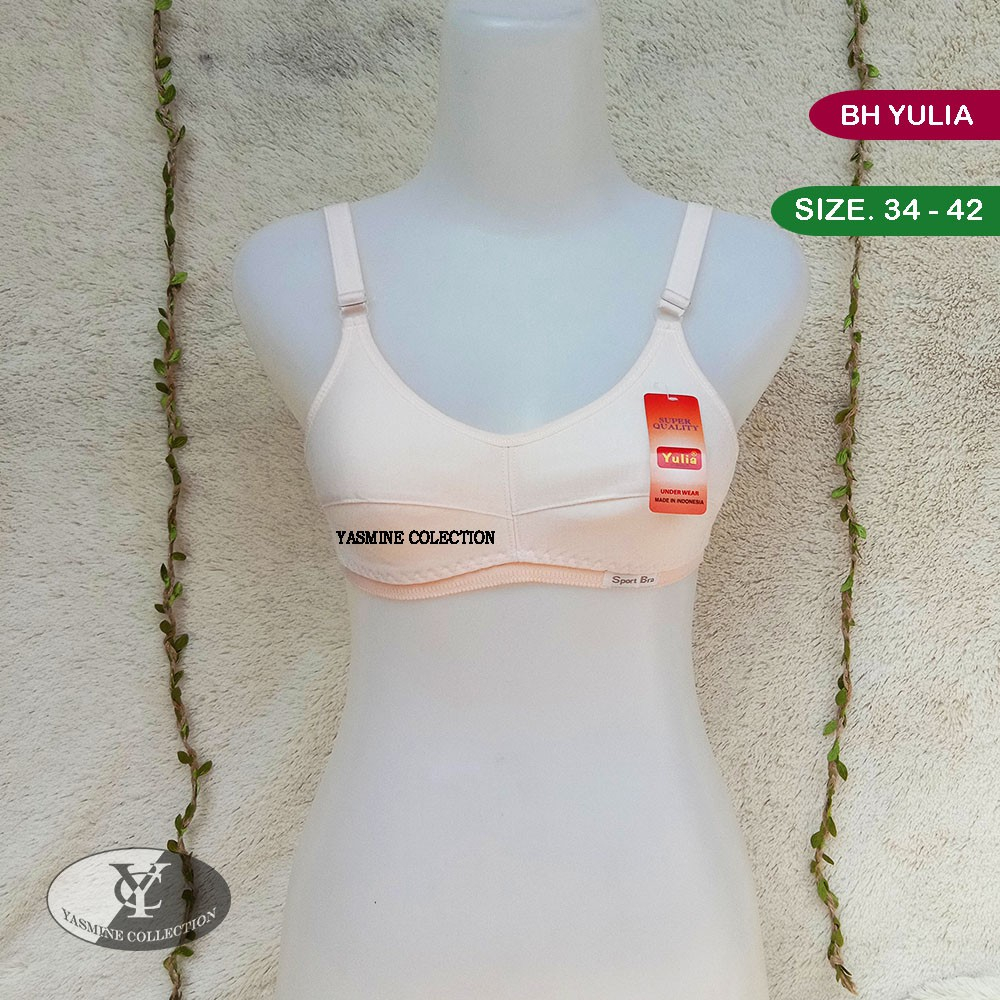 BH Yulia Cream | Bra Sport Tanpa Busa Tanpa Kawat Kait 2 | BH Sport | Bra Wanita - May Yasmine