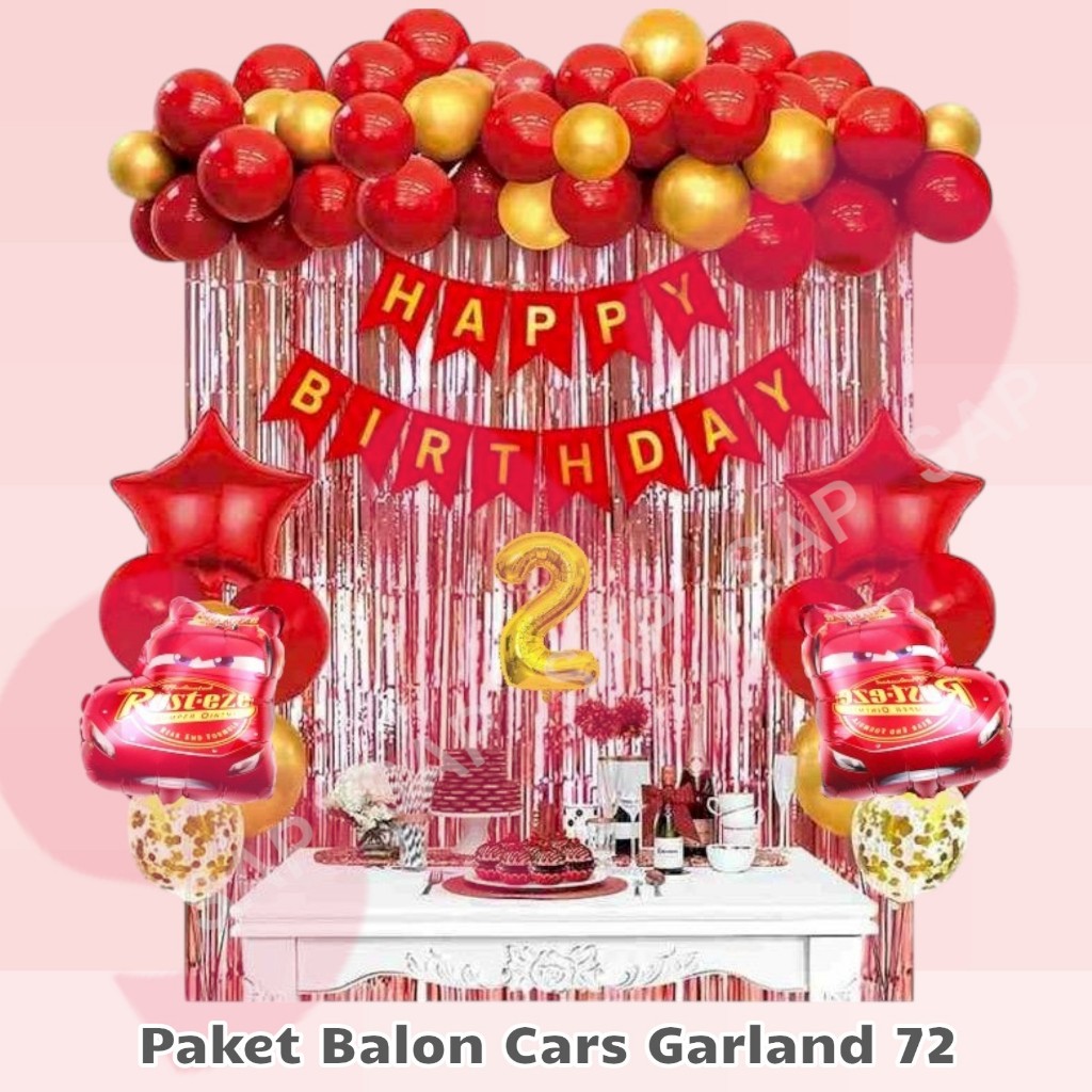 PAKET BALON CARS GARLAND 72