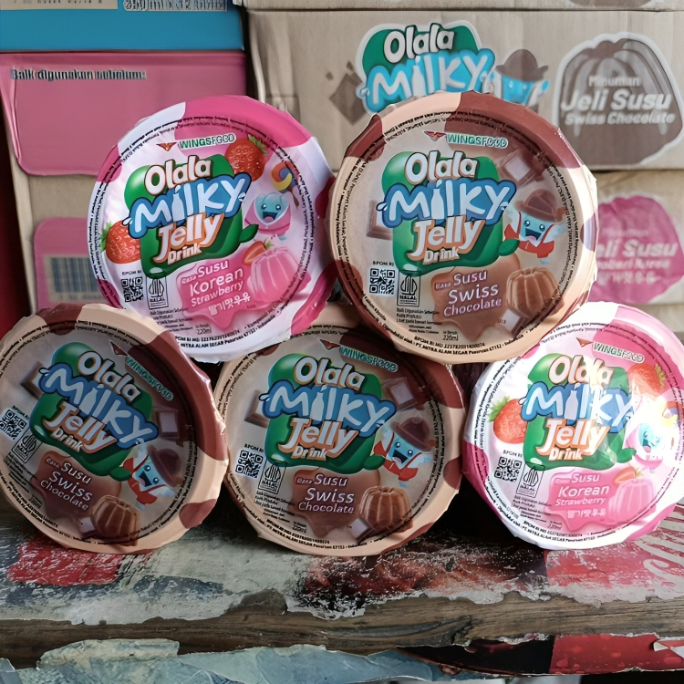 

Olala Milky Jelly Drink 1 Dus 24pcs (Coklat & Strawberry)