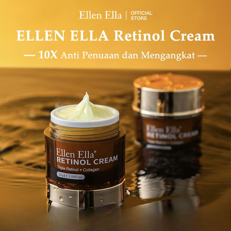 [BPOM]Ellen Ella Retinol Cream Triple x Collagen Anti-aging Night Cream Acne Removal Wajah Pria Dan 
