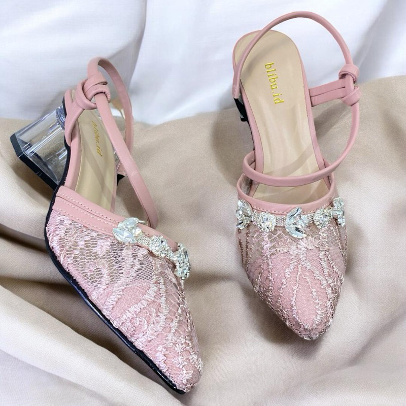 DANELLA 5cm selop wisuda slop manten sandal pengantin brokat