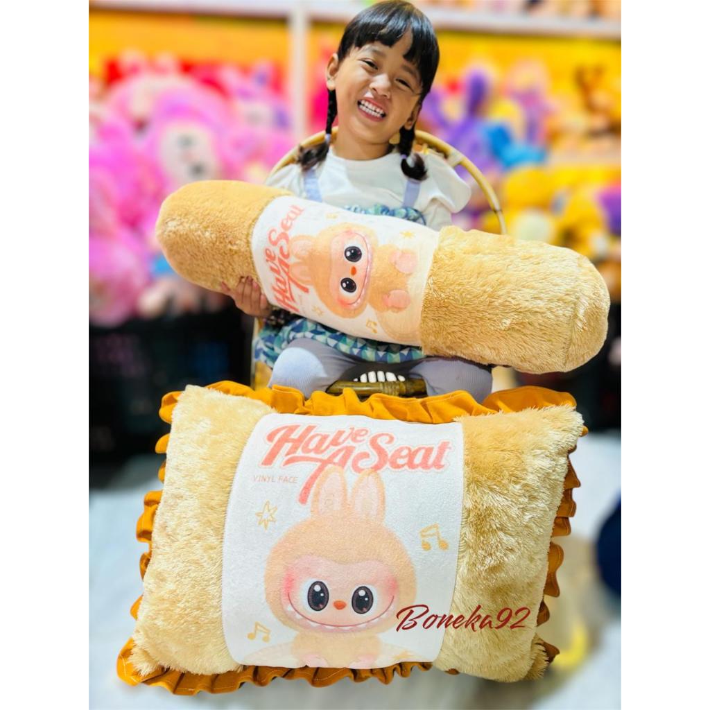 Bantal set guling labubu untuk dewasa/anak2//Bantal guling karakter labubu