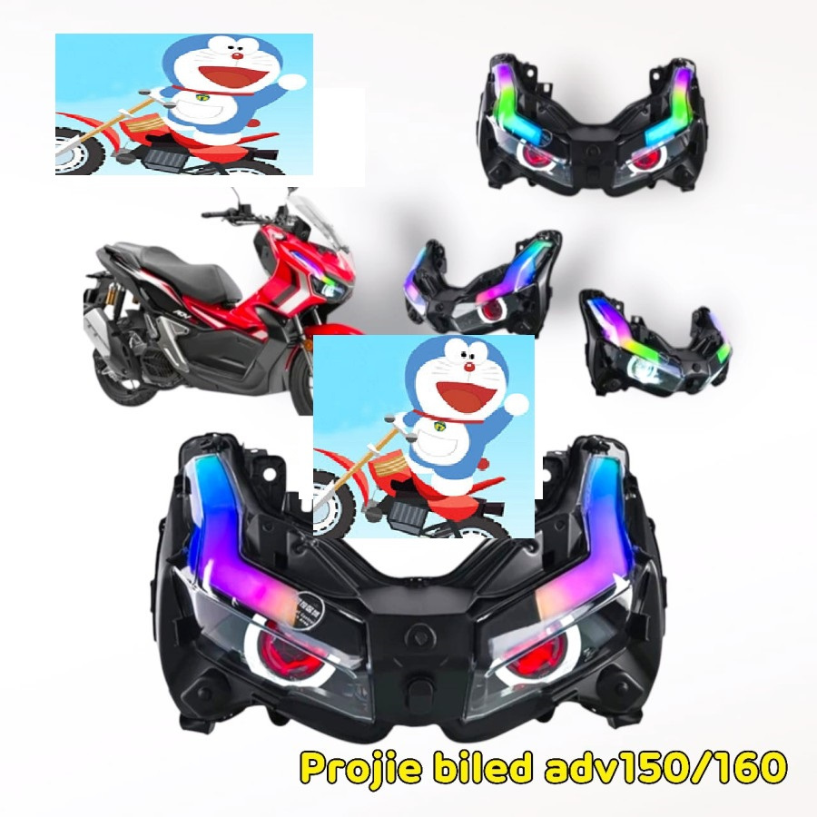 Headlamp projie biled adv 150 adv 160 projector lampu alis rgb android dr