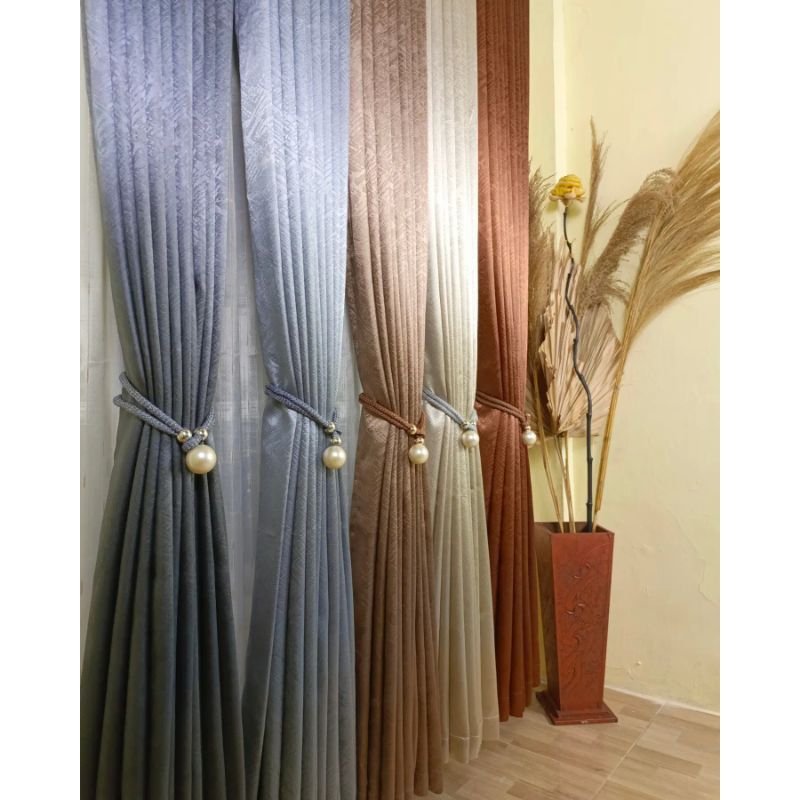 (sudah di uap )Gorden blackout 6 Gelombang minimalis/gorden hotel/gorden tebal