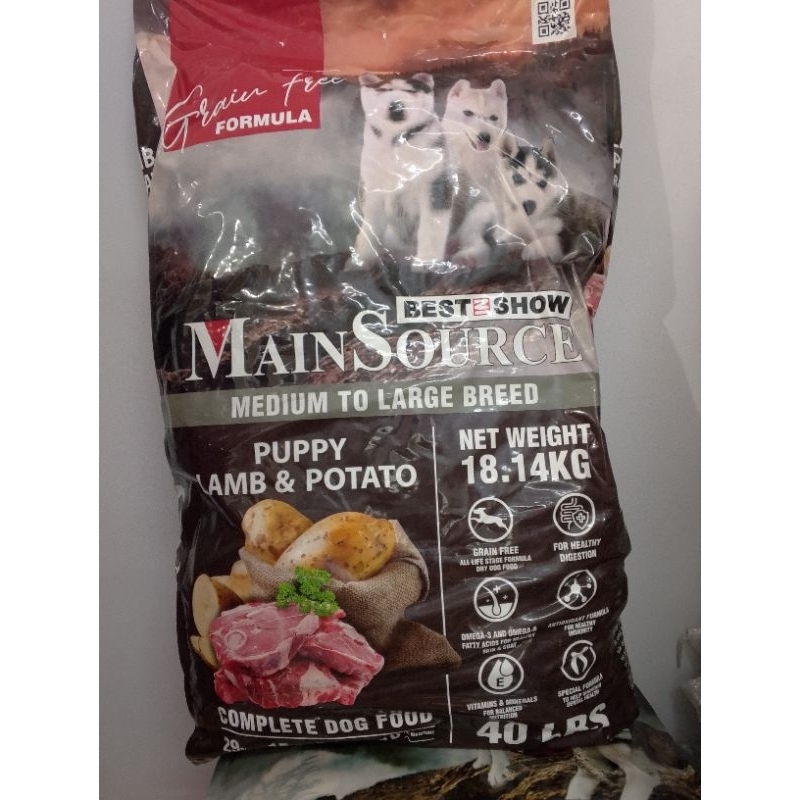 Ekpedisi BEST IN SHOW GRAIN FREE MAINSOURCE PUPPY LAMB & POTETO 18,14KG // MAINSOURCE PUPPY LAMB & P