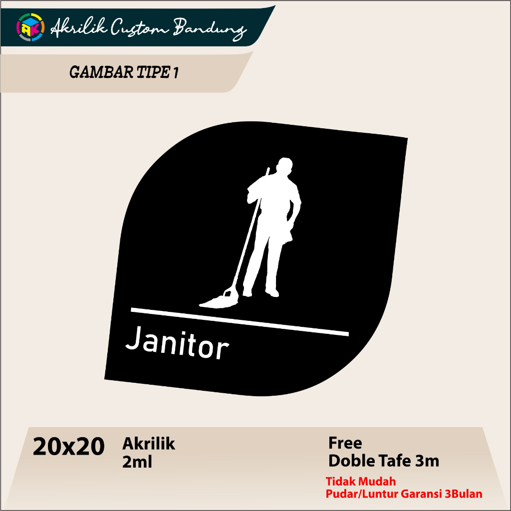 

Akrilik Janitor Tipe 1 Acrylic custom signage