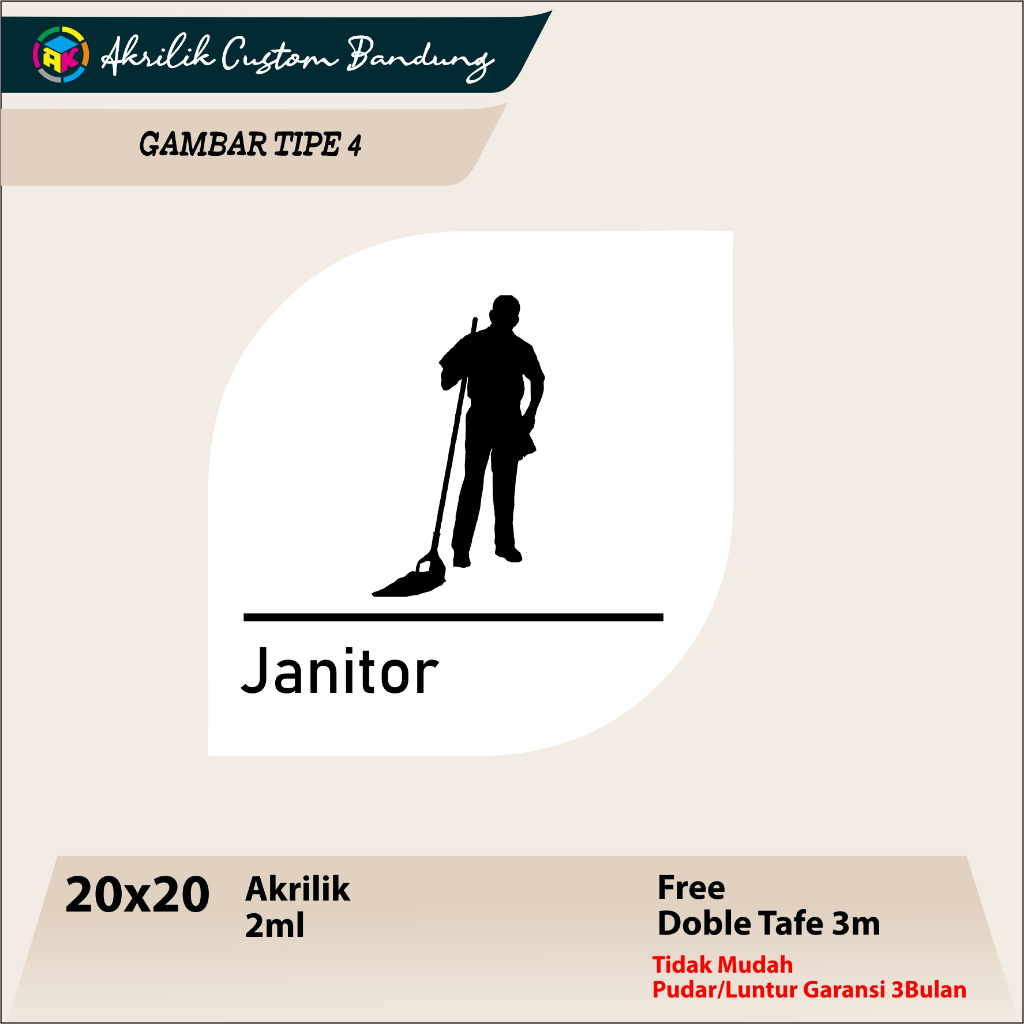 

Akrilik Janitor Tipe 4 Acrylic Custom Signage