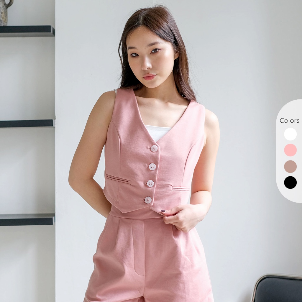 Isla Kelly Vest - Vest Wanita - Vest Wanita Korean Style - Atasan Wanita - Vest Crop Top