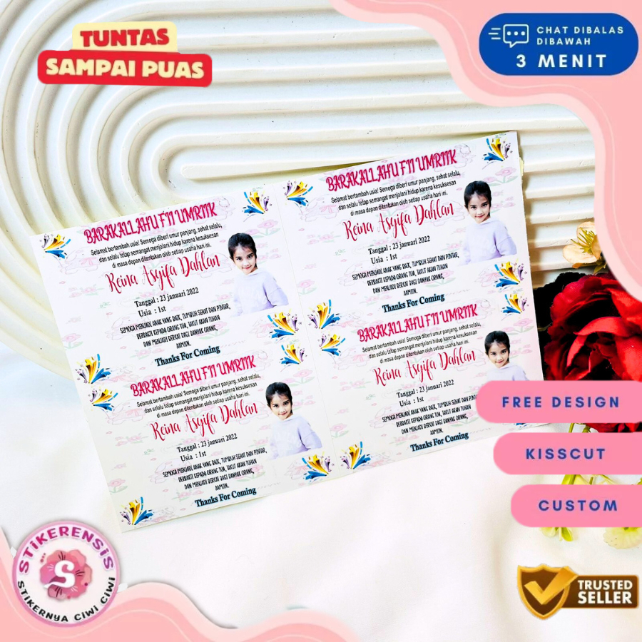 

Stiker Ulang Tahun Sticker Birthday Label Ultah Ulang Taun Anak Stikerensis Print Bandung Termurah