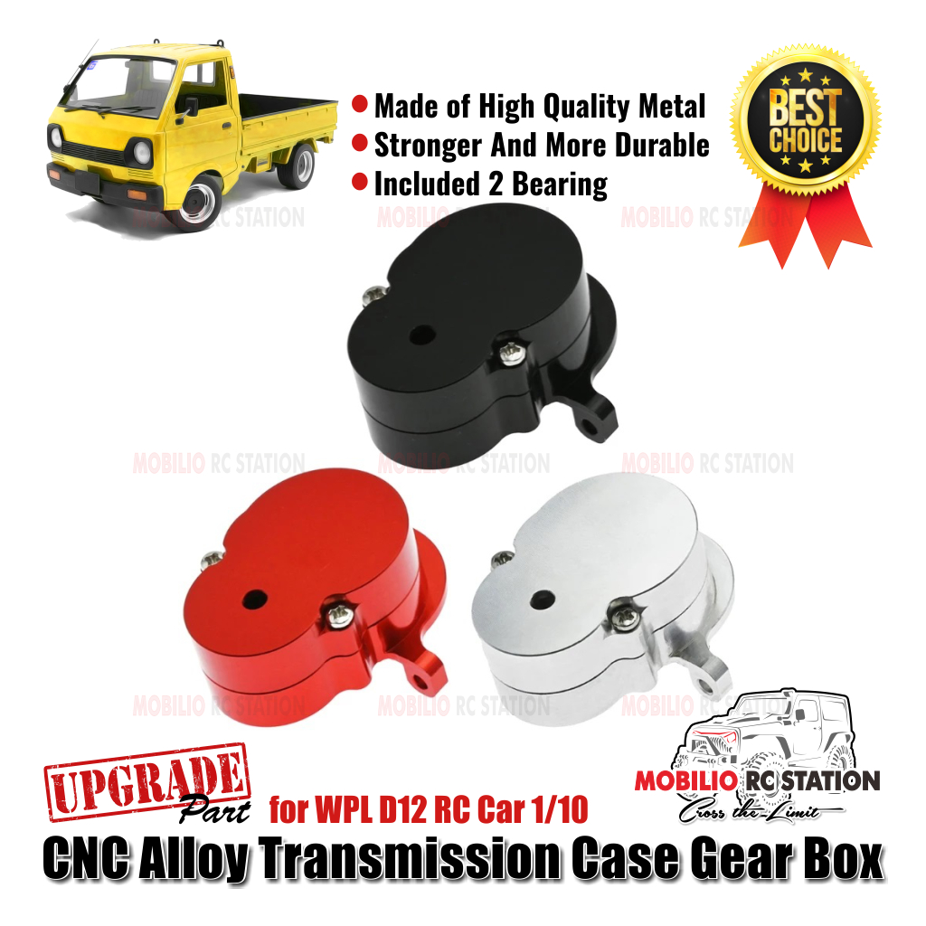 Upgrade Part Metal Alloy Transmission Case Gearbox for WPL D12 RC Car